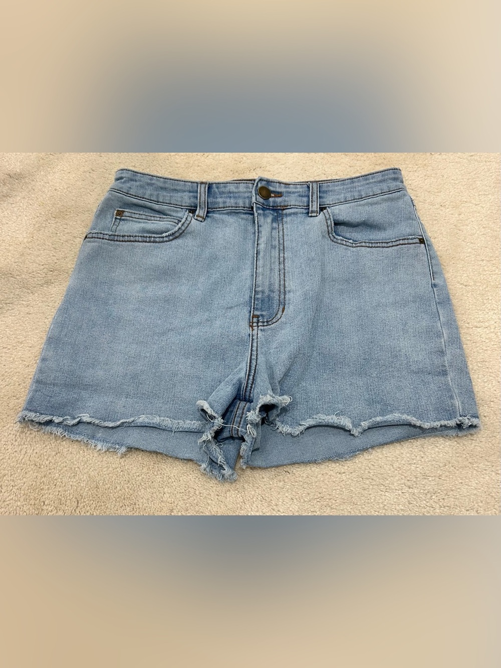 Billabong Light Blue Denim Frayed Hem Shorts